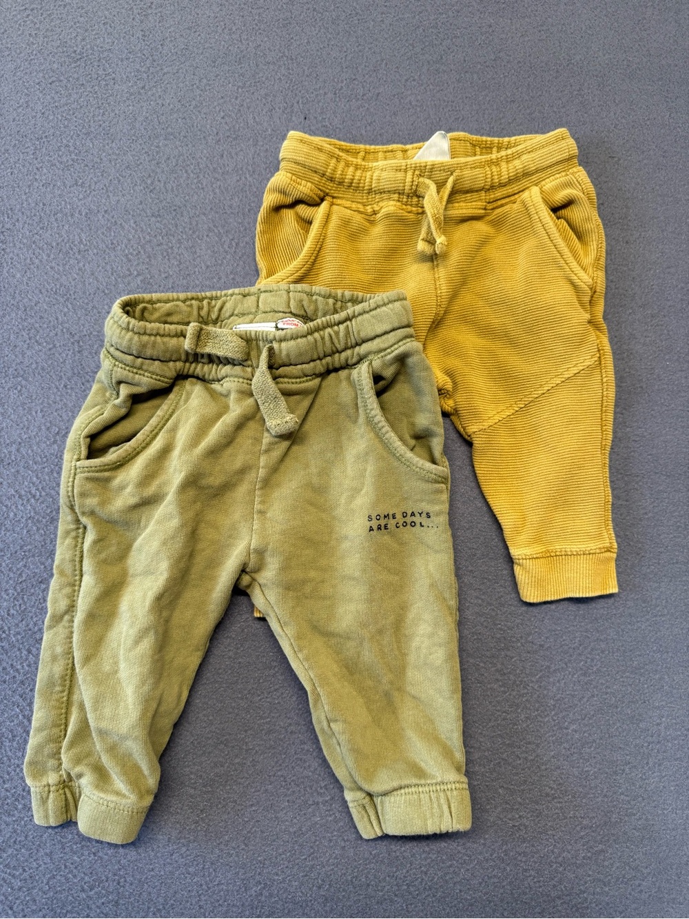 Zara Baby Olive and Mustard Jogger Pants - Comfortable Everyday Bottoms